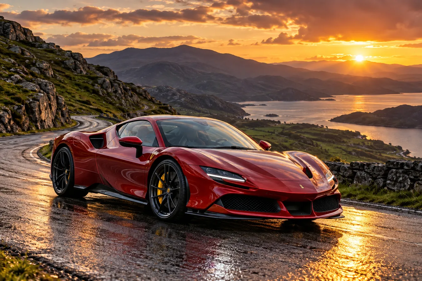 Illustrative red performance car, not a specific Ferrari model