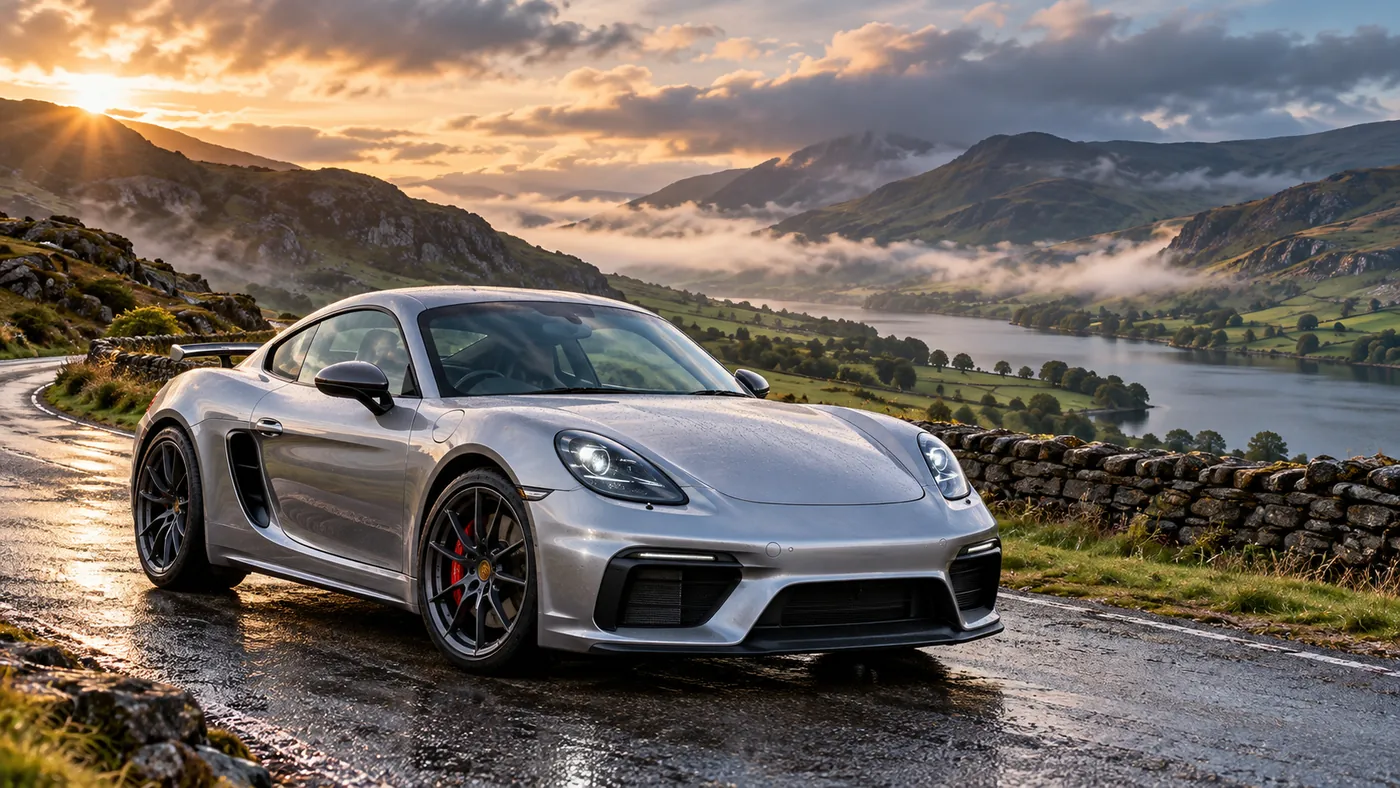 Illustrative silver sports coupe, not a specific Porsche model